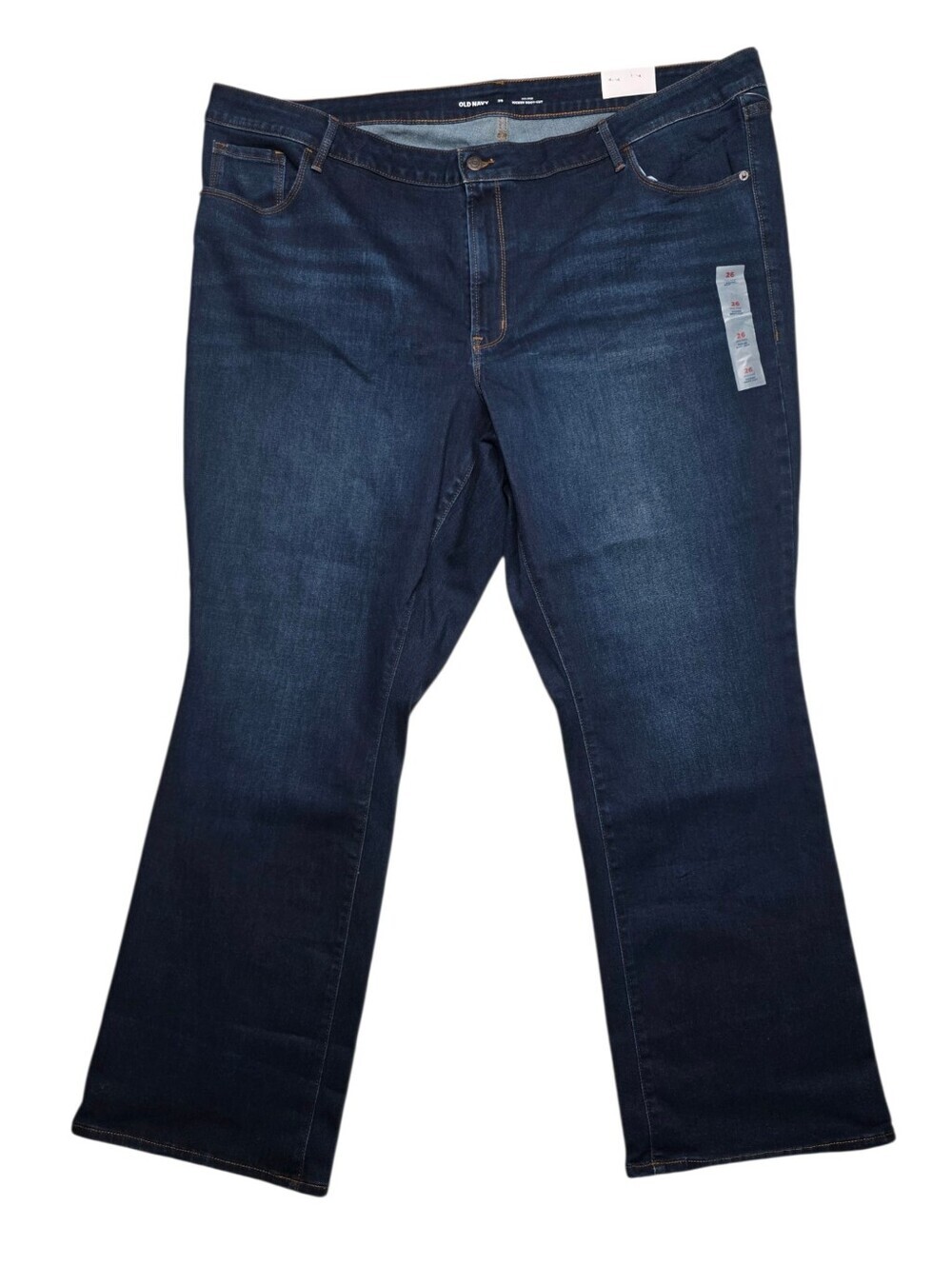 Old Navy Mid Rise Kicker Bootcut Jeans Dark Wash Stretch Denim Size 26